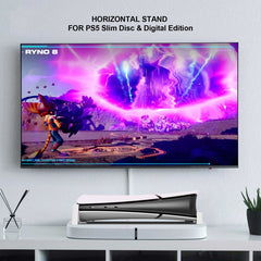 For PS5 Slim JYS-P5189 Console Horizontal Placement Stand Digital / Optical Drive Version Universal Storage Mount, Black, White, Transparent