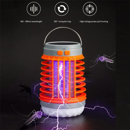 E-SMARTER W890-1 Solar LED Electric Shock Mosquito Light Outdoor USB Rechargeable Lighting Mosquito Trap, Orange, Blue