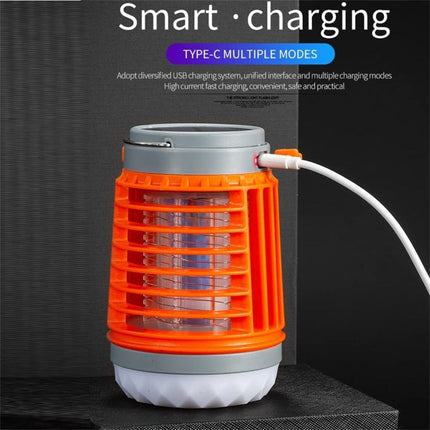 E-SMARTER W890-1 Solar LED Electric Shock Mosquito Light Outdoor USB Rechargeable Lighting Mosquito Trap, Orange, Blue