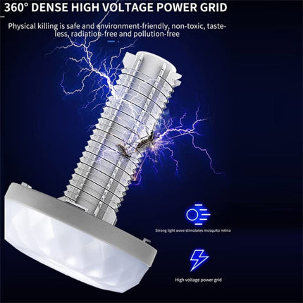 E-SMARTER W890-1 Solar LED Electric Shock Mosquito Light Outdoor USB Rechargeable Lighting Mosquito Trap, Orange, Blue