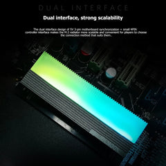 COOLMOON CM-M2A M.2 2280 Solid State Drive Cooler 5V ARGB Hard Drive Heatsink, CM-M2A