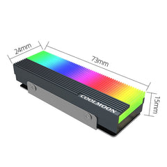 COOLMOON CM-M2A M.2 2280 Solid State Drive Cooler 5V ARGB Hard Drive Heatsink, CM-M2A