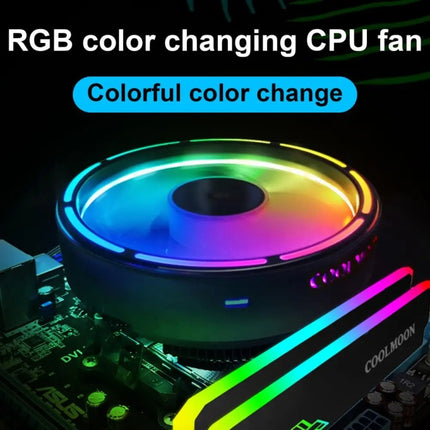 COOLMOON CPU Cooler Desktop Computer Auto Color Change Multi-Platform Mute Cooling Fan, CM-BF-RGB