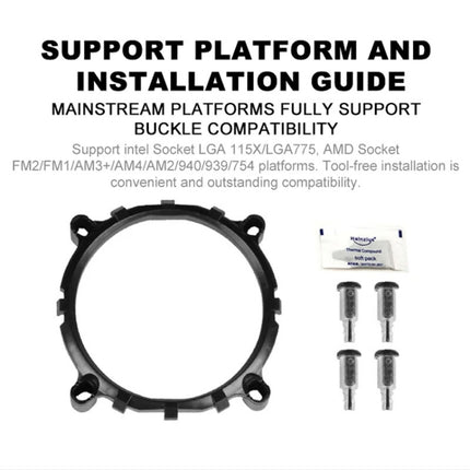 COOLMOON CPU Cooler Desktop Computer Auto Color Change Multi-Platform Mute Cooling Fan, CM-BF-RGB