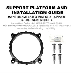 COOLMOON CPU Cooler Desktop Computer Auto Color Change Multi-Platform Mute Cooling Fan, CM-BF-RGB