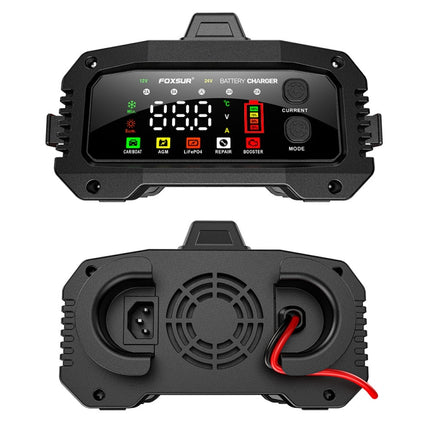 FOXSUR 25A 12V/24V Portable High-Power Car Ship Motorcycle Charger, US Plug, EU Plug, UK Plug, AU Plug, JP Plug