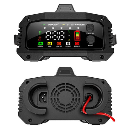 FOXSUR 25A 12V/24V Portable High-Power Car Ship Motorcycle Charger, US Plug, EU Plug, UK Plug, AU Plug, JP Plug