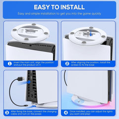 For Sony PS5 Slim IPEGA Universal Game Console Vertical Cooling Base Holder, White, Black, Colorful White, Colorful Black