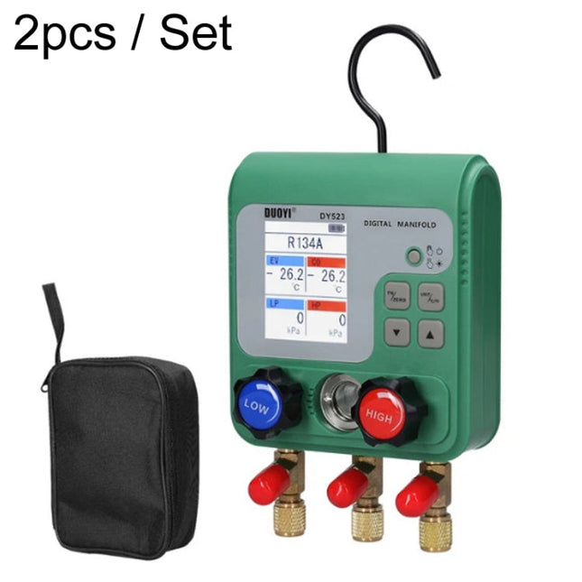 DUOYI DY523 Automotive Vacuum Pressure Gauge Liquid Charge Fluorine Repair Electronic Refrigerant Meter, 2pcs / Set, 11pcs / Set