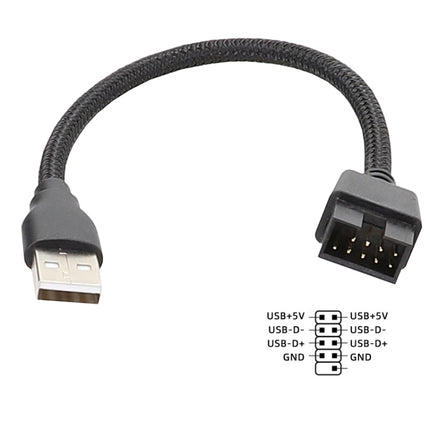 USB-A Male To 9Pin Motherboard Built-In RGB Data To External U Port Adapter Cable, USB-A Male To 9Pin
