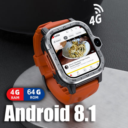 LOKMAT APPLLP 4 MAX 2.02-Inch Android 8.1 Full Network Wifi Card Bluetooth Smart Watch, 4G+64G(Silver), 4G+64G(Navy Blue)
