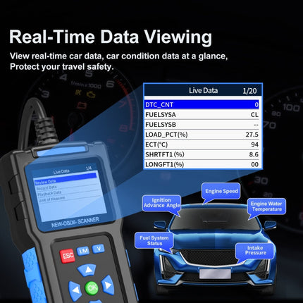 Automobile Fault Diagnostic Instrument OBD2 Engine Tester ELM327, T200