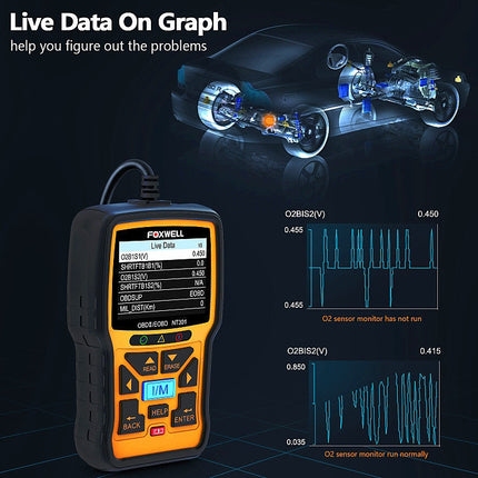 FOXWELL NT301 OBD2 Car Fault Diagnostic Instrument Live Data Code Reader Tool, FOXWELL NT301