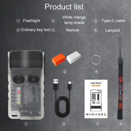 V20 Portable Keychain Light Rechargeable Bright Mini Flashlight