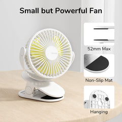 JisuLife FA29A Clip Desktop Mini Fan Portable USB Rechargeable Fan