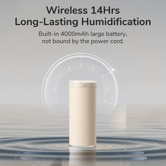 JisuLife HU16 Desktop Dual Mist Ports Humidifier, Brown Rechargeable, White Rechargeable, White Plug-in, Brown Plug-in