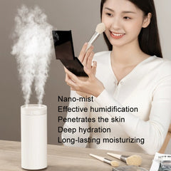 JisuLife HU16 Desktop Dual Mist Ports Humidifier, Brown Rechargeable, White Rechargeable, White Plug-in, Brown Plug-in