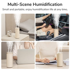 JisuLife HU16 Desktop Dual Mist Ports Humidifier, Brown Rechargeable, White Rechargeable, White Plug-in, Brown Plug-in