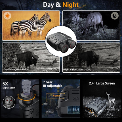 2.4-Inch Screen 5X Zoom HD 1080P Binocular Infrared Night Vision Device, D18