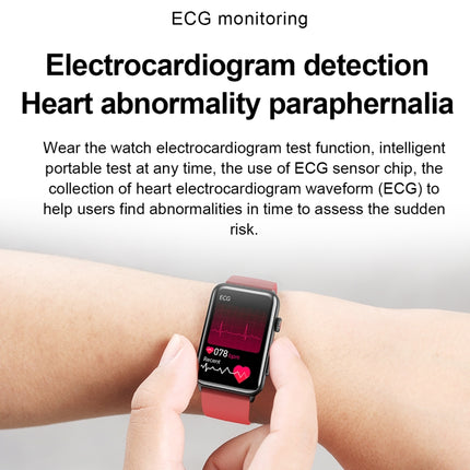 Smart Watch Ring ECG Temperature Heart Rate Blood Pressure Health Bluetooth Talking Watch, Black Silicone, Red Silicone, Blue Silicone, Black Leather, Brown Leather