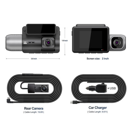 M700A 3 Channels Car Recorder 4K UHD Front+1080P Inside+2K Rear+GPS+WIFI Dash Cam, M700A