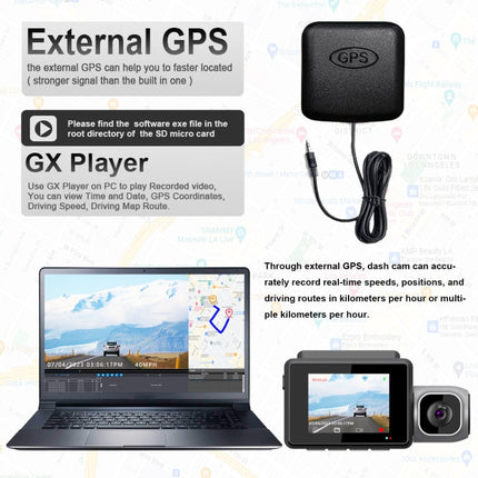 M700A 3 Channels Car Recorder 4K UHD Front+1080P Inside+2K Rear+GPS+WIFI Dash Cam, M700A