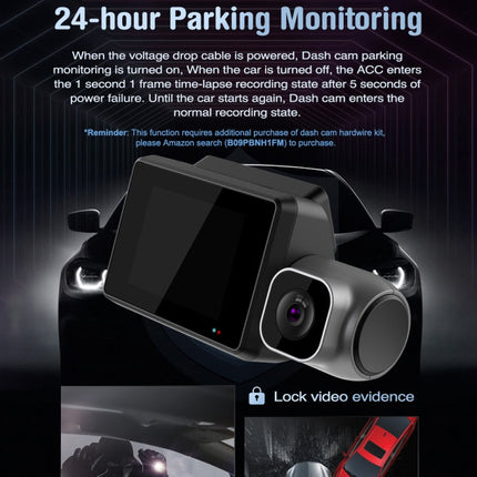 M700A 3 Channels Car Recorder 4K UHD Front+1080P Inside+2K Rear+GPS+WIFI Dash Cam, M700A