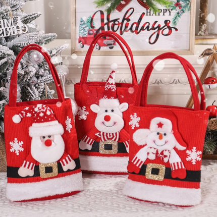 Cute Large Capacity Christmas Decorations Gift Bag Kids Candy Tote Bag, Santa Claus, Snowman, Elk, Bear