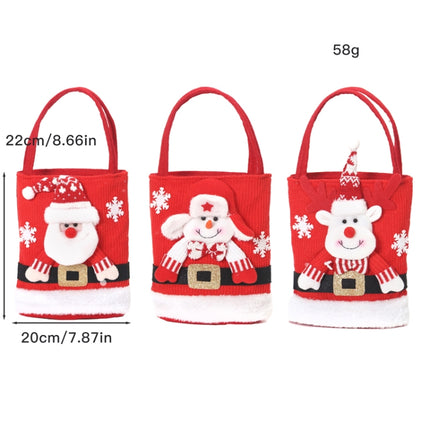 Cute Large Capacity Christmas Decorations Gift Bag Kids Candy Tote Bag, Santa Claus, Snowman, Elk, Bear
