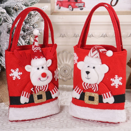 Cute Large Capacity Christmas Decorations Gift Bag Kids Candy Tote Bag, Santa Claus, Snowman, Elk, Bear