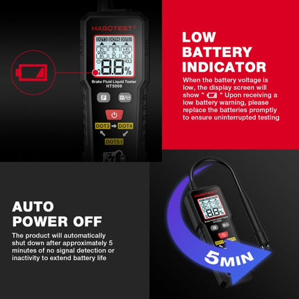 HABOTEST Automobile Motorcycle Brake Fluid Moisture Tester