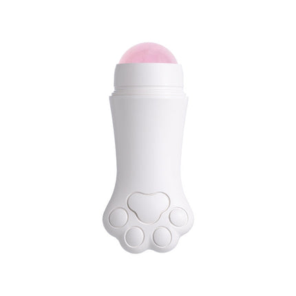 Natural Rose Quartz Face Oil Absorbing Roller Volcanic Stone Facial Skin Repair Cleansing Massager