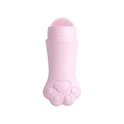 Natural Rose Quartz Face Oil Absorbing Roller Volcanic Stone Facial Skin Repair Cleansing Massager
