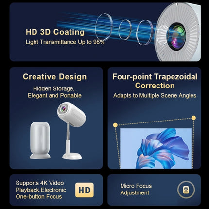 TS-6 Android 11 WiFi6 4K Mini Projector Hidden Lift Gimbal Projector