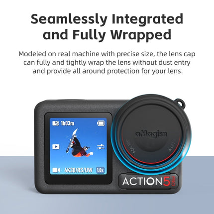 For DJI Osmo Action 5 Pro / 4 / 3 aMagisn Silicone Lens Protective Cover