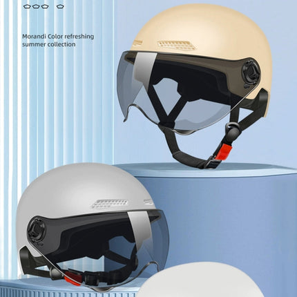 Electric Vehicle Helmet Lightweight Sun Protection Helmet, Black Transparent, White Transparent, Khaki Transparent, Pink Transparent, Gray Transparent, Black Brown, White Brown, Khaki Brown, Pink Brown, Gray Brown