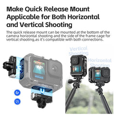 AMagisn Upgrade Ver Metal Rabbit Cage For GoPro HERO13 Black / HERO12 Black / HERO11 Black / HERO10 Black / HERO9 Black, AP10