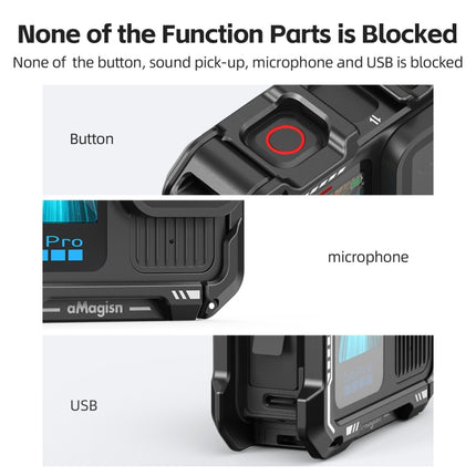 AMagisn Upgrade Ver Metal Rabbit Cage For GoPro HERO13 Black / HERO12 Black / HERO11 Black / HERO10 Black / HERO9 Black, AP10