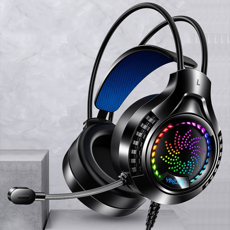 YINDIAO Q7 Colorful Light Computer Wired Headset USB Gaming Headset, Dual 3.5mm + USB Black, Dual 3.5mm + USB White, Dual 3.5mm + USB Pink, USB7.1 Sound Card White, USB7.1 Sound Card Pink