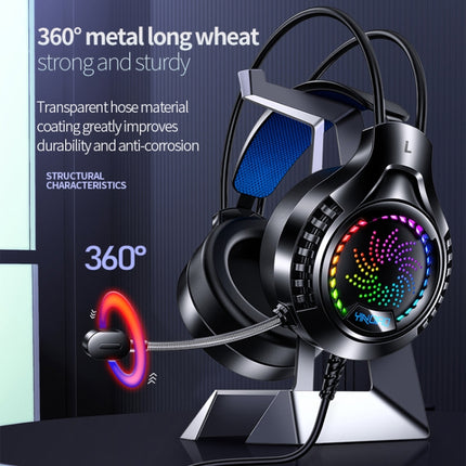 YINDIAO Q7 Colorful Light Computer Wired Headset USB Gaming Headset, Dual 3.5mm + USB Black, Dual 3.5mm + USB White, Dual 3.5mm + USB Pink, USB7.1 Sound Card White, USB7.1 Sound Card Pink