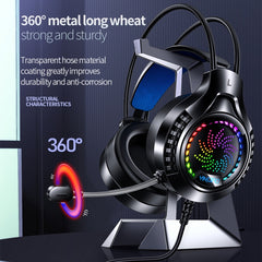 YINDIAO Q7 Colorful Light Computer Wired Headset USB Gaming Headset, Dual 3.5mm + USB Black, Dual 3.5mm + USB White, Dual 3.5mm + USB Pink, USB7.1 Sound Card White, USB7.1 Sound Card Pink
