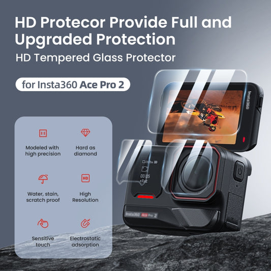 For Insta360 Ace Pro 2 aMagisn Tempered Glass Screen Protector, 1 Set, 2 Sets