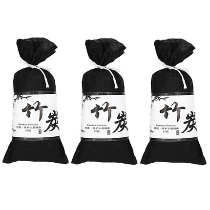 3Bags Bamboo Charcoal Air Purifying Bag For Refrigerators Wardrobes Car Formaldehyde Odor Removal Pack