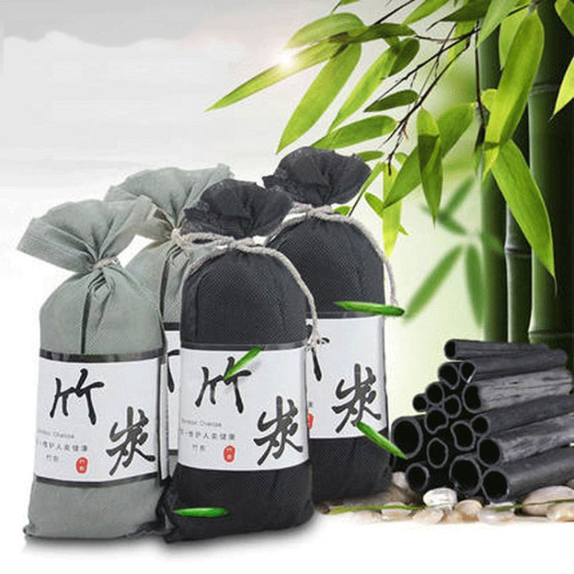 3Bags Bamboo Charcoal Air Purifying Bag For Refrigerators Wardrobes Car Formaldehyde Odor Removal Pack