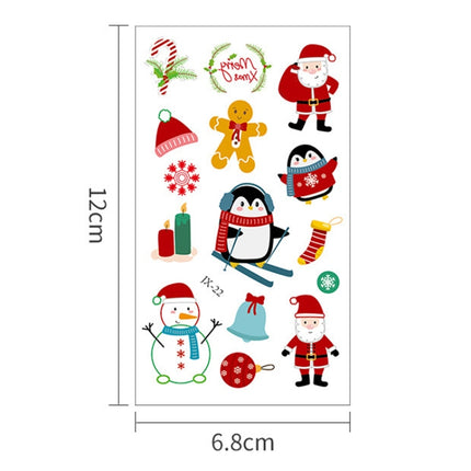 Colorful Christmas Tattoo Stickers Waterproof Holiday Party Children Disposable Tattoo Stickers, 10pcs /Set