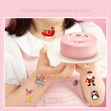 Colorful Christmas Tattoo Stickers Waterproof Holiday Party Children Disposable Tattoo Stickers, 10pcs /Set