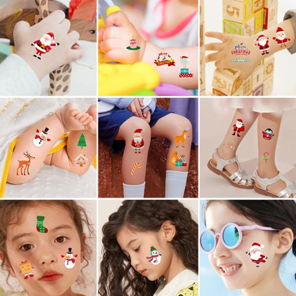 Colorful Christmas Tattoo Stickers Waterproof Holiday Party Children Disposable Tattoo Stickers, 10pcs /Set
