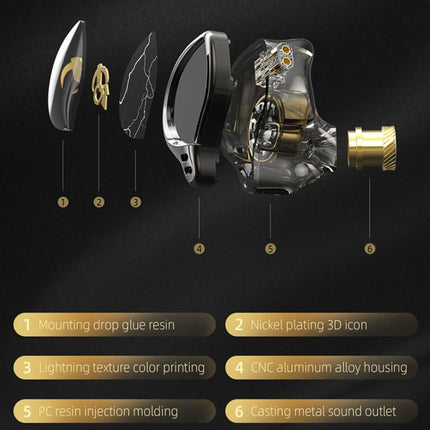 3.5mm Mobile Phone Earphones Sports In-Ear Pluggable Stage Earphone, QKZ HBB With Microphone, QKZ HBB Standard