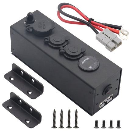 USB Voltmeter Cigarette Lighter Socket With Switch Power Box For Car And Ship, AOS3515-1, AOS3515-50A-Z With 30CM Cable