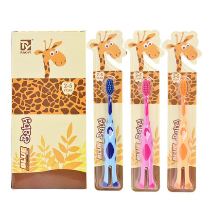 RAOYI Giraffe Fine Soft Bristle Children Toothbrush Baby Cartoon Small Toothbrush, Color Random Delivery